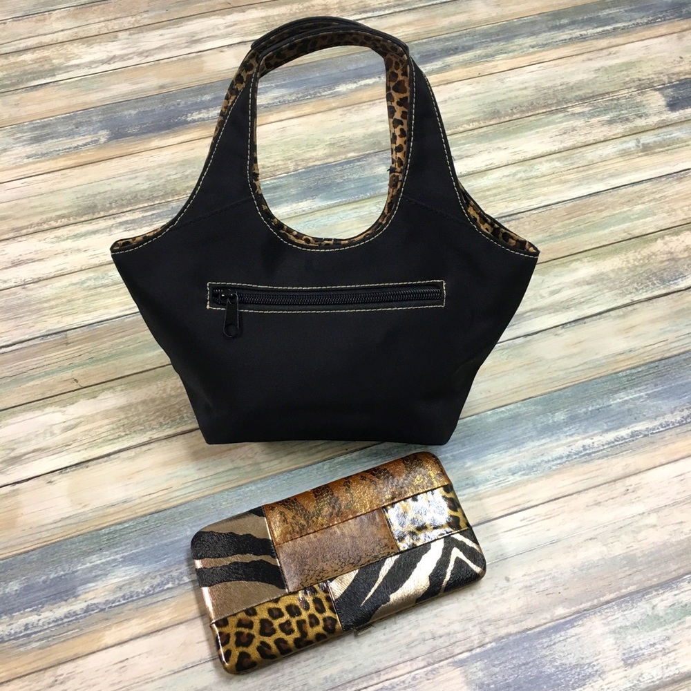 Leopard print mini Handbag and Wallet (SET of 2!)